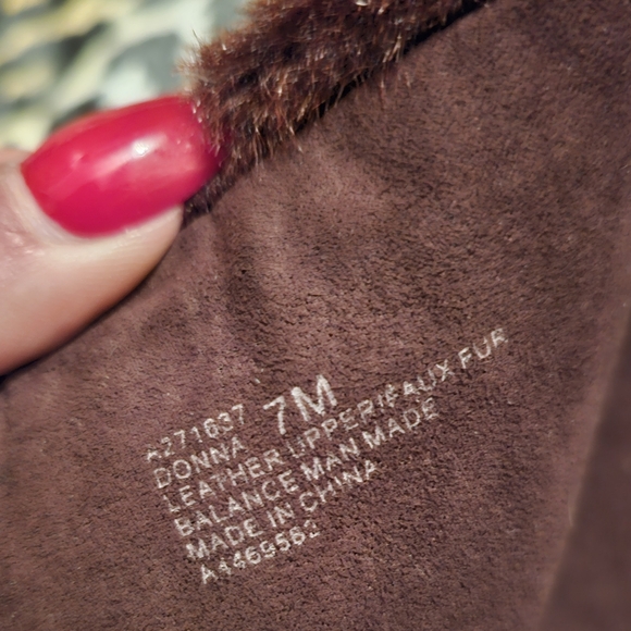 H by Halston Donna Brown Leather and Faux fur Knee High Boots - Picture 5 of 6